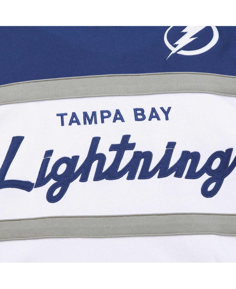 Men's White, Blue Tampa Bay Lightning Head Coach Pullover Hoodie