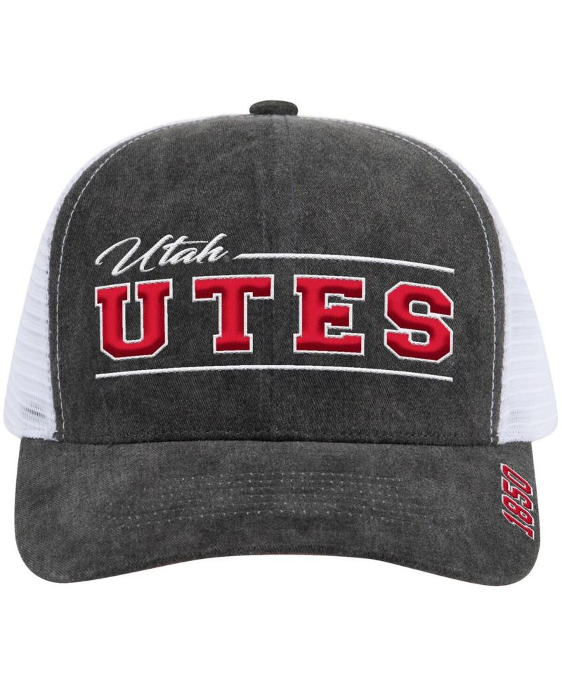 Men's and Women's Gray Utah Utes Billy 2400 Adjustable Trucker Hat