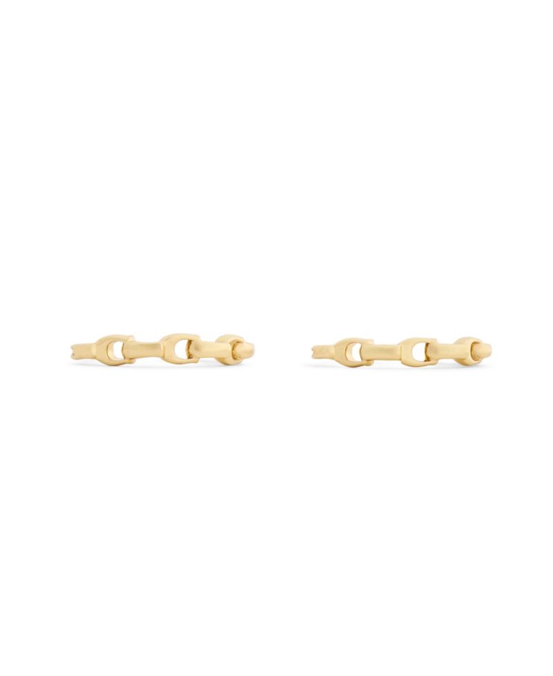 Rhodium Signature C Chain Hoop Earrings