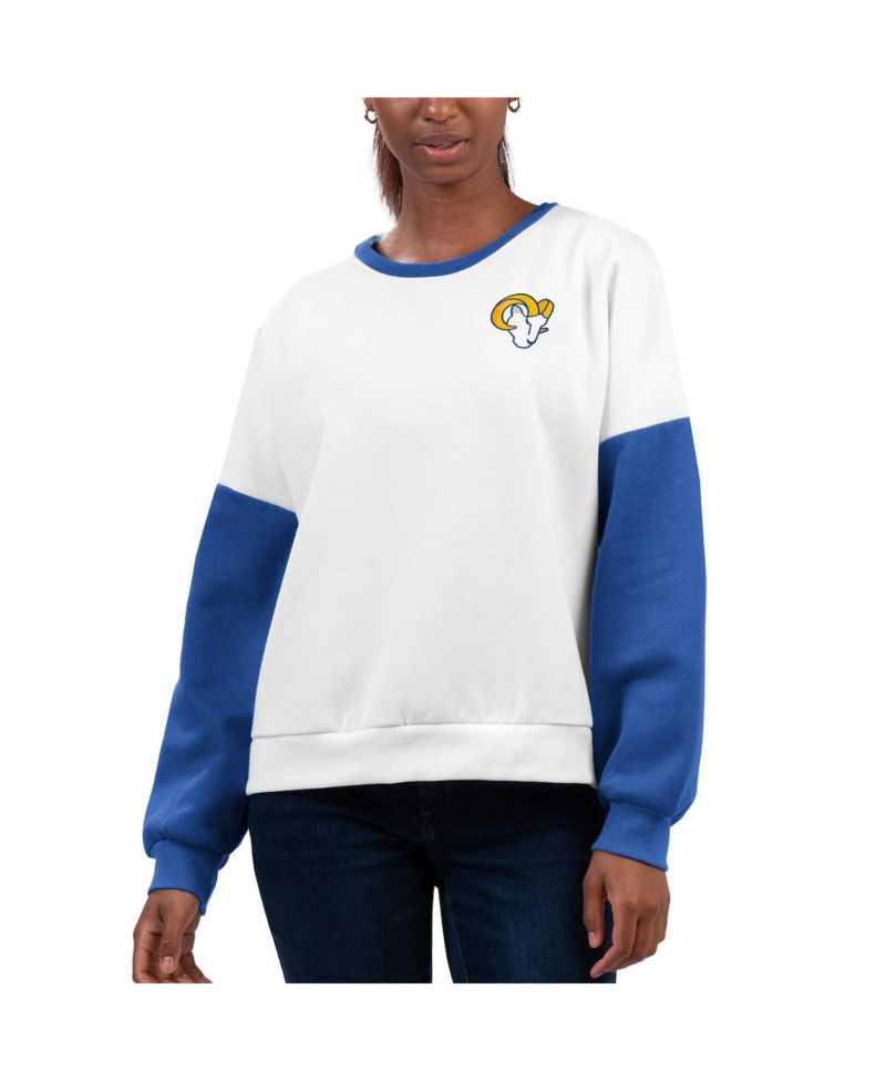 Women's White Los Angeles Rams A-Game Pullover Sweatshirt