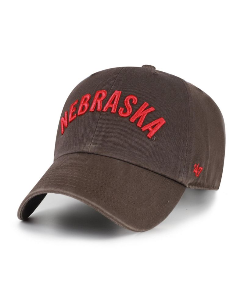 Men's '47 Brown Nebraska Huskers Vault Clean Up Adjustable Hat