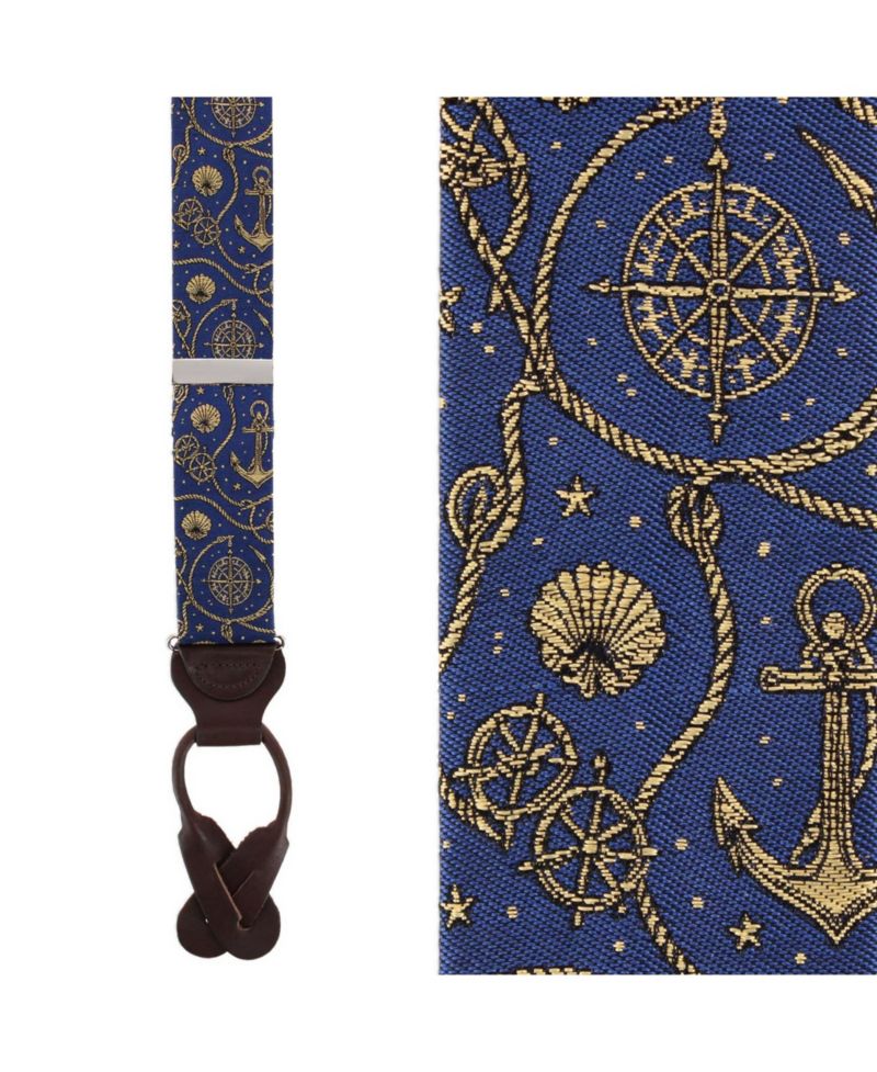 Silk Novelty Leather Button End Suspenders