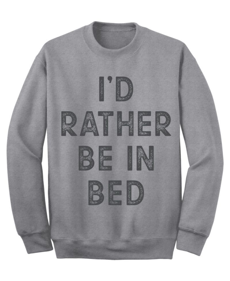 Men's "I'D Rather Be In Bed" Crew Fleece Sweatshirt