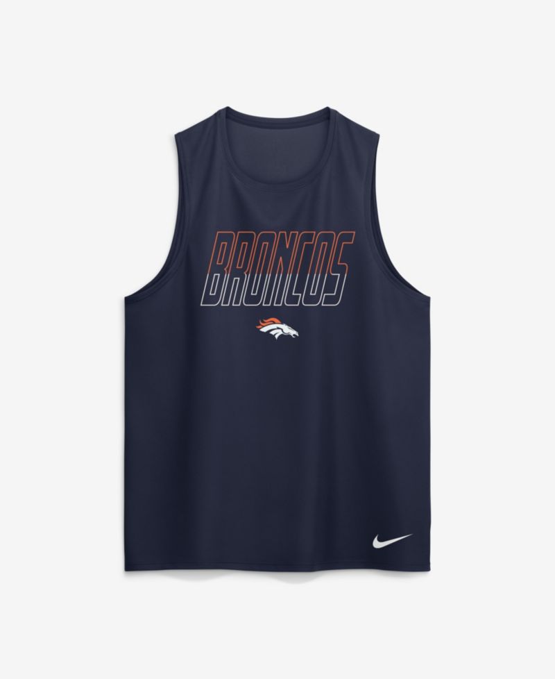Men's Navy Denver Broncos Kickoff Miler Dri-FIT Tank&iquest; Top