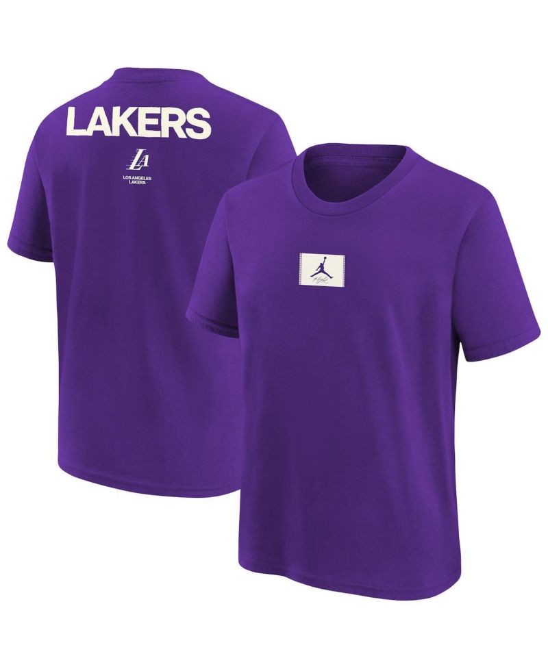 Big Boys and Girls Purple Los Angeles Lakers Courtside Statement 85 T-Shirt