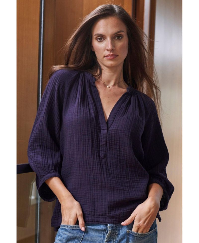 Women's Ocean+Main Fuchsia Gauze Top