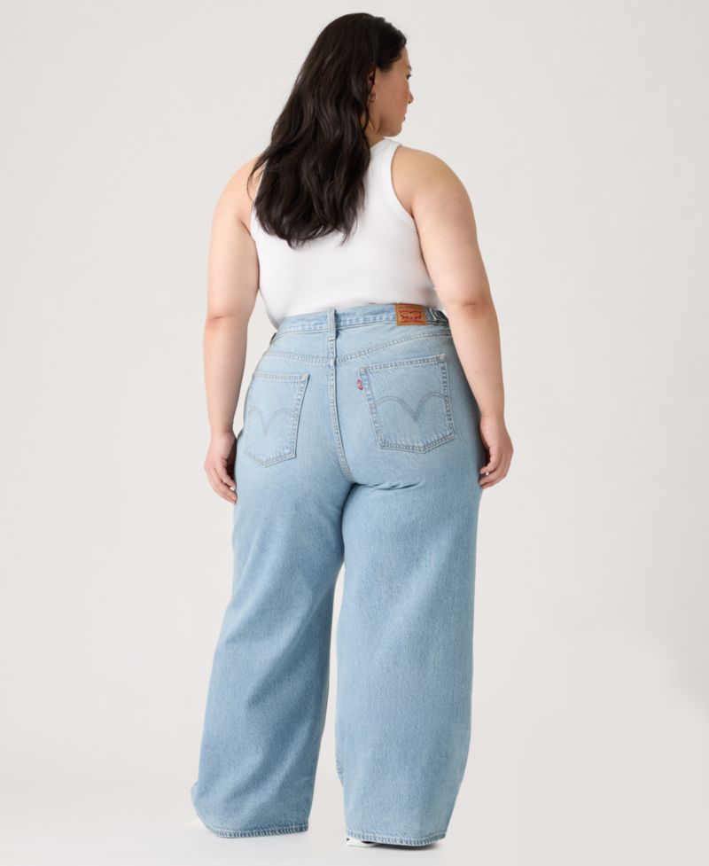 Women's Cinch-Waist Lightweight Baggy Jeans