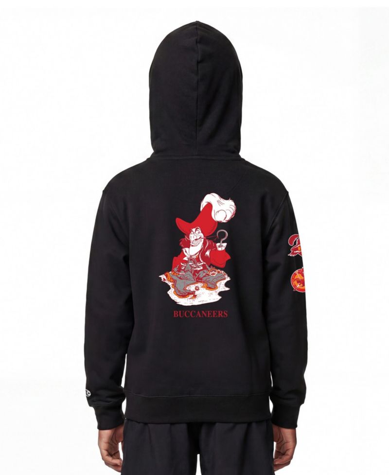 Big Boys and Girls Black Tampa Bay Buccaneers Disney X Champion Full-Zip Hoodie