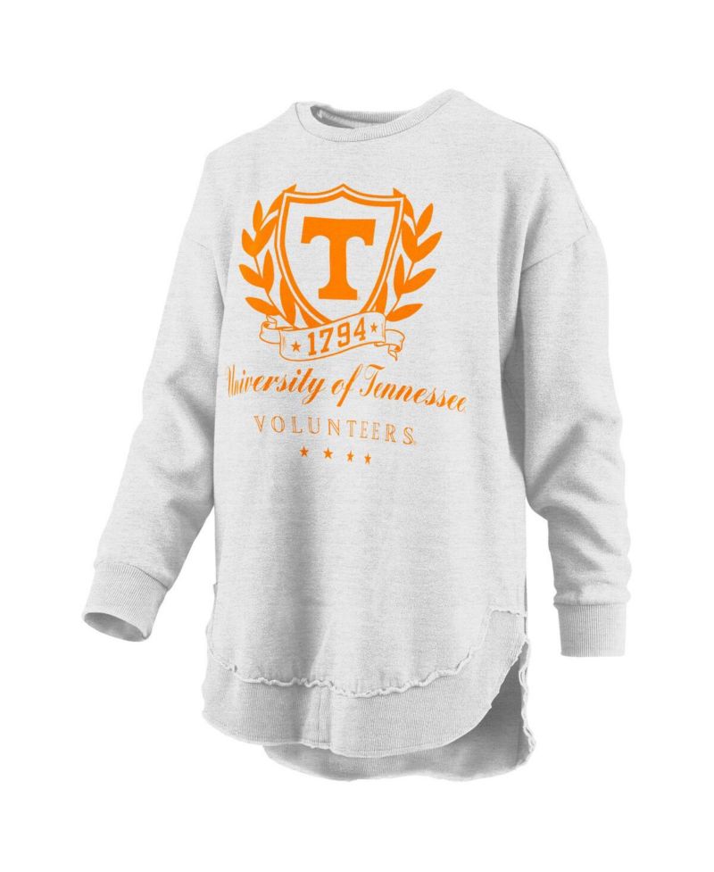 Women's Heather Gray Tennessee Volunteers Field Day M&eacute;lange Poncho Pullover Sweatshirt