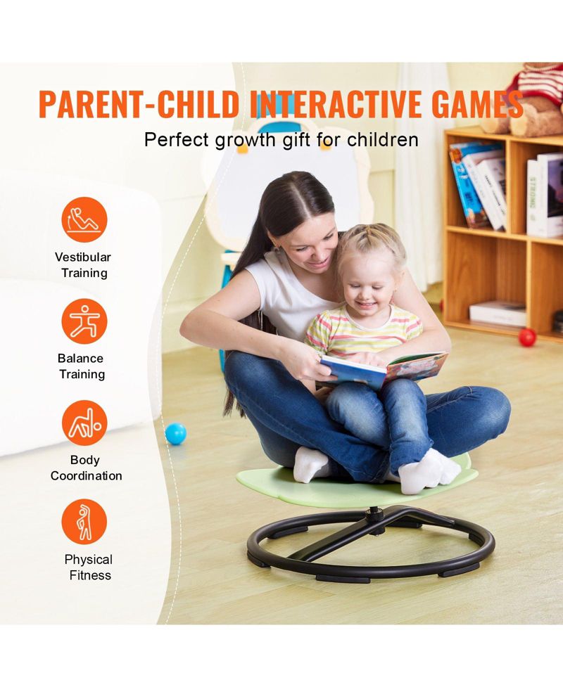 Ages 3+ 360&deg; Spin Sensory Elephant-Shaped Swivel Chair