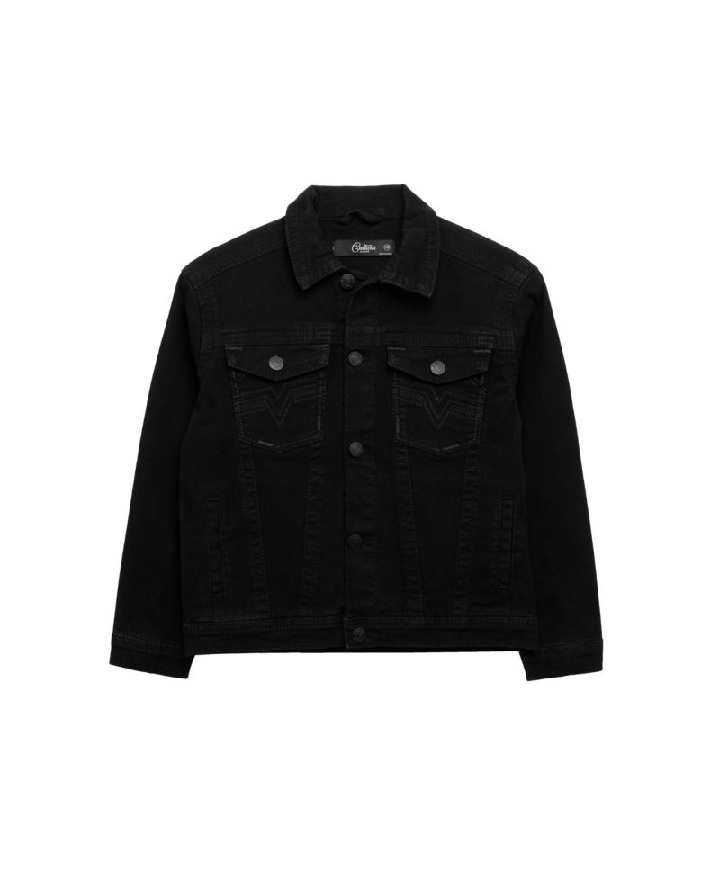 Boys Saddle Stitch Color Denim Jacket With Flap Pocket