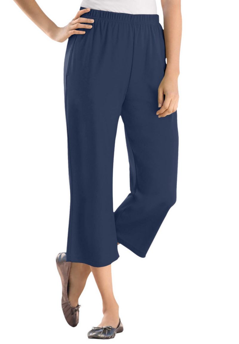 Women's Within 7-Day Elastic-Waist Stretchy Knit Capri