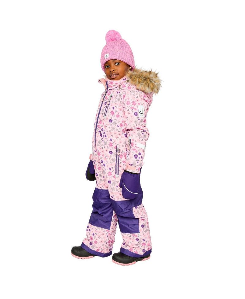 Little and Big Girl (6-14) One Piece Play Snowsuit Mini Flower Print