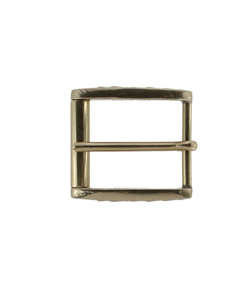 Men's 35mm Solid Brass Side Detailed Roller Harness Belt Buckle