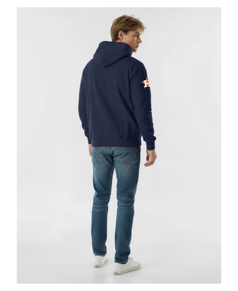 Men's Navy Houston Astros Reverse Weave Chenille Hoodie