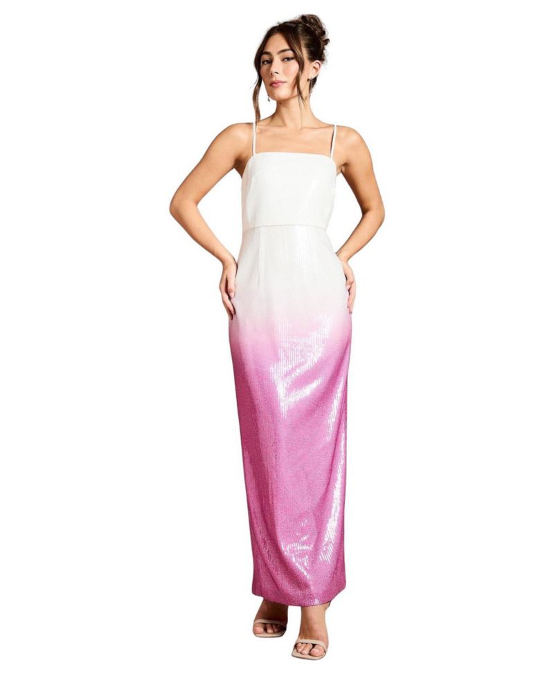 Women's Sequin Square Neck Maxi Dress