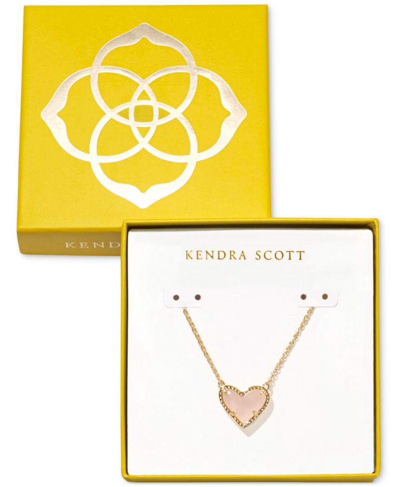 14k Gold-Plated Gemstone Heart Pendant Necklace