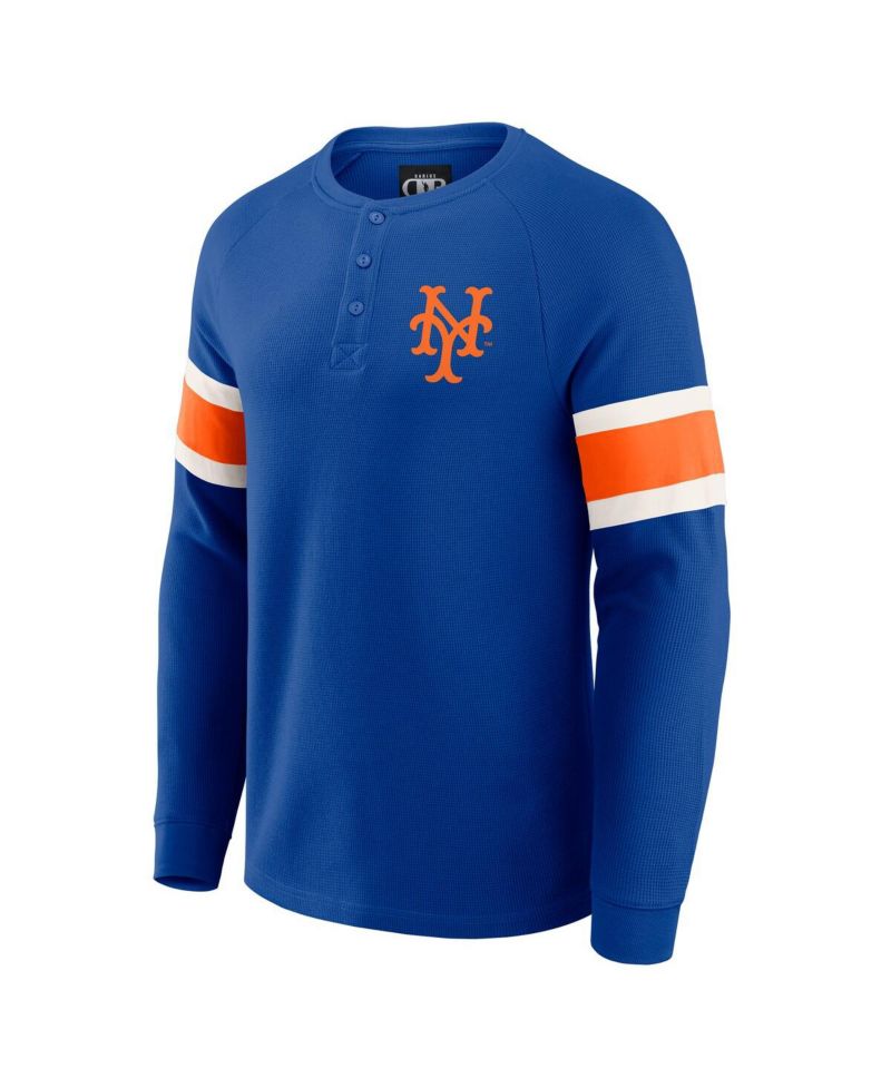 Men's Darius Rucker Collection by Fanatics Royal New York Mets Waffle-Knit Raglan Long Sleeve Henley T-Shirt