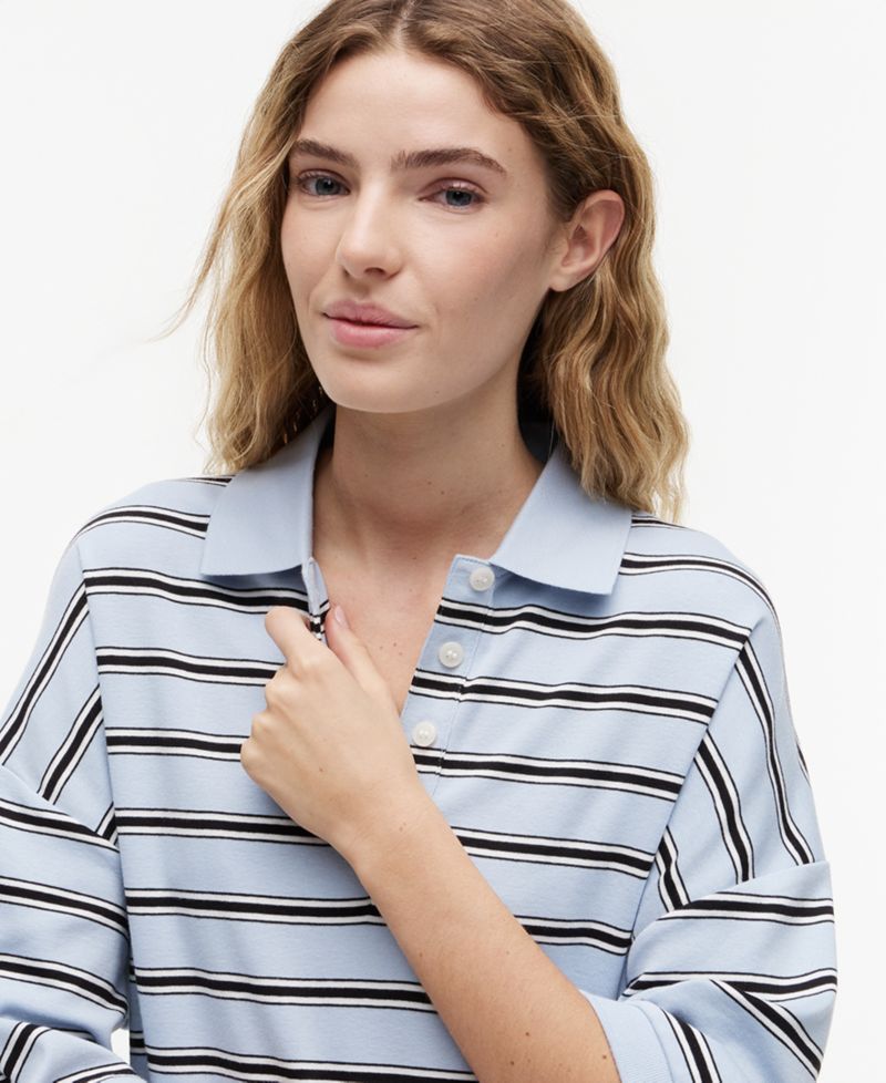 Women's Multi-Stripe Oversized Polo Shirt
