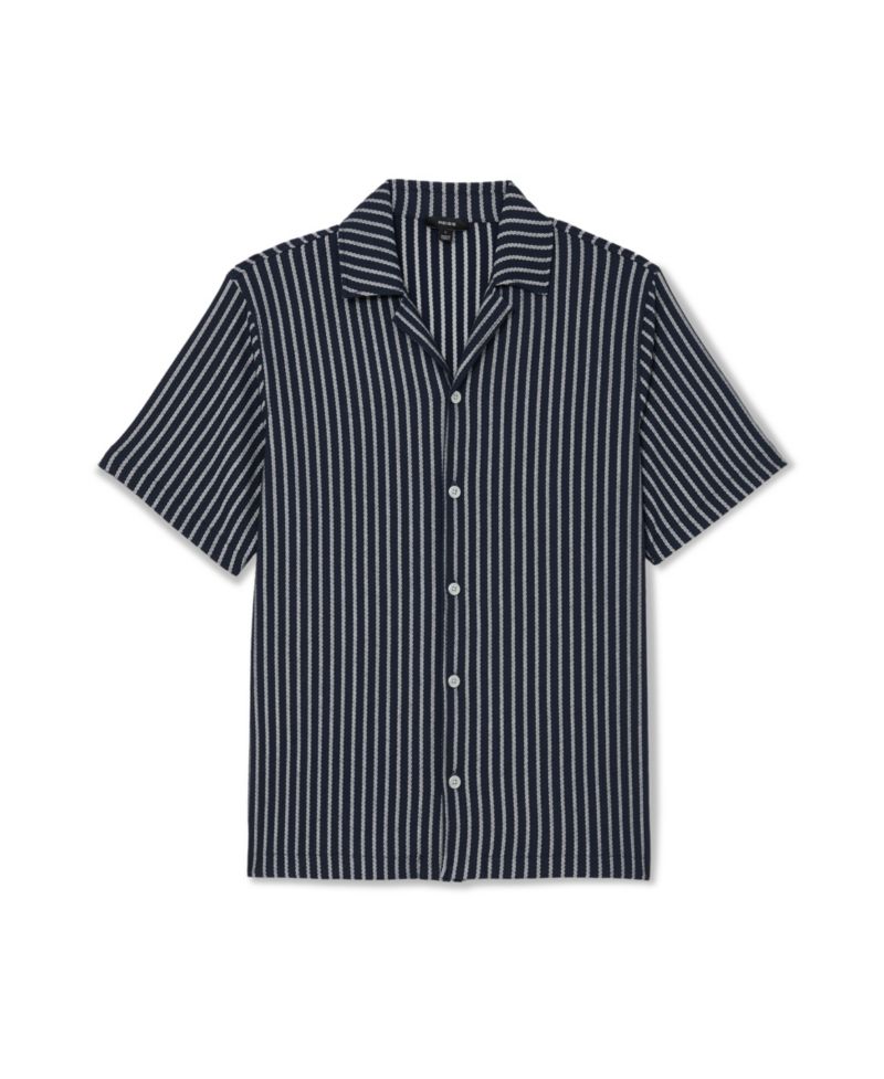 Men's Griff Textured Stripe Cuban Shirt
