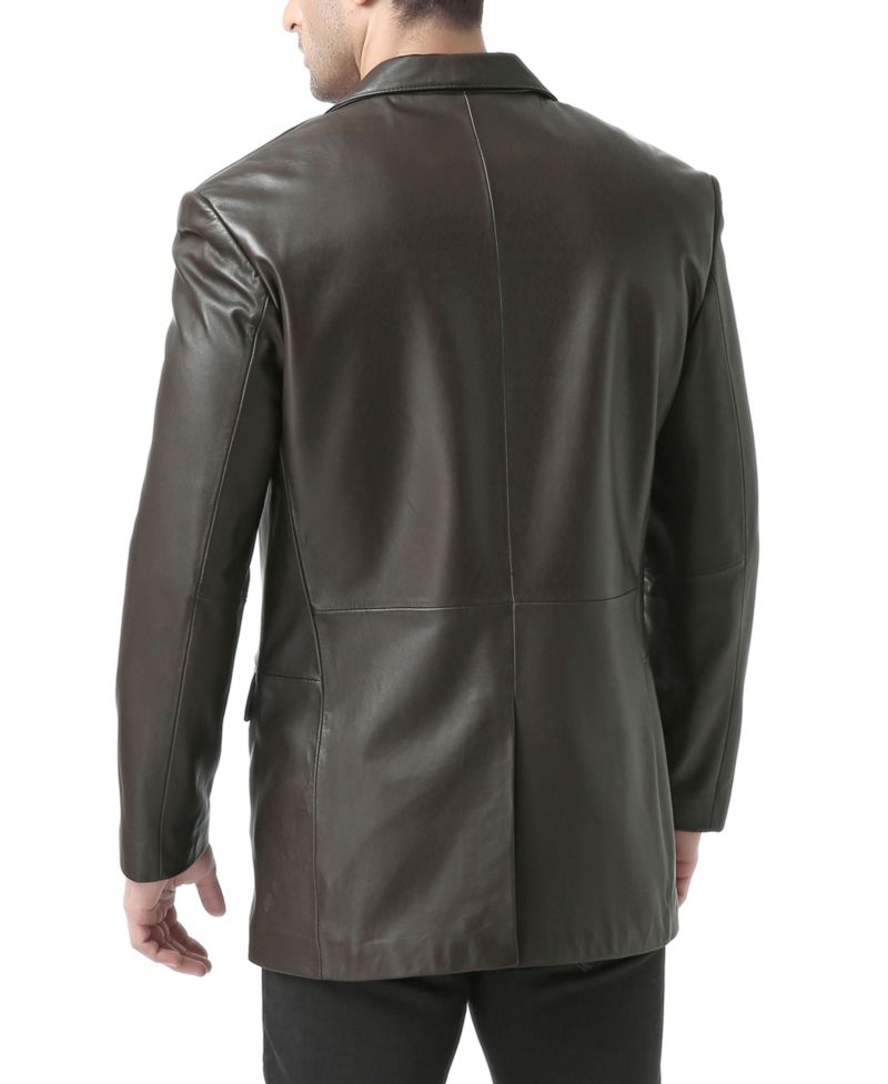 Big & Tall Classic Two-Button Leather Blazer