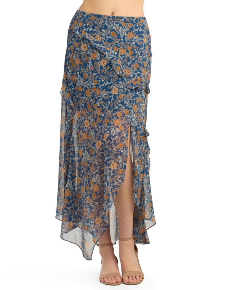 Juniors' Printed A-Line Skirt
