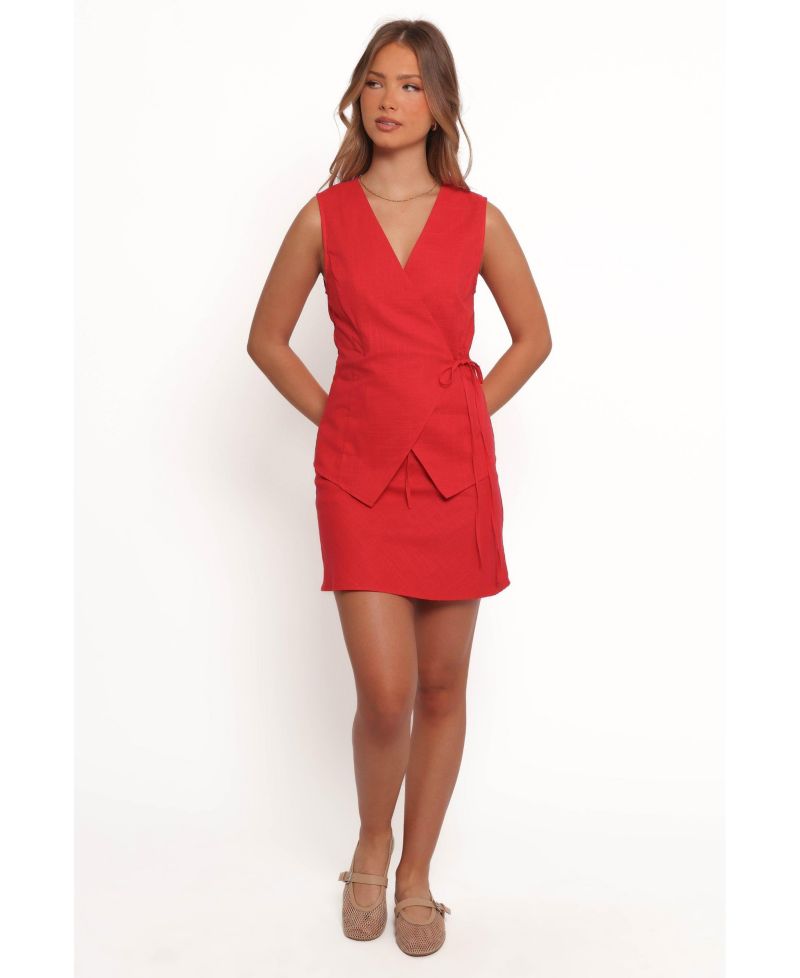 Women's Vanni Wrap Front Linen Top