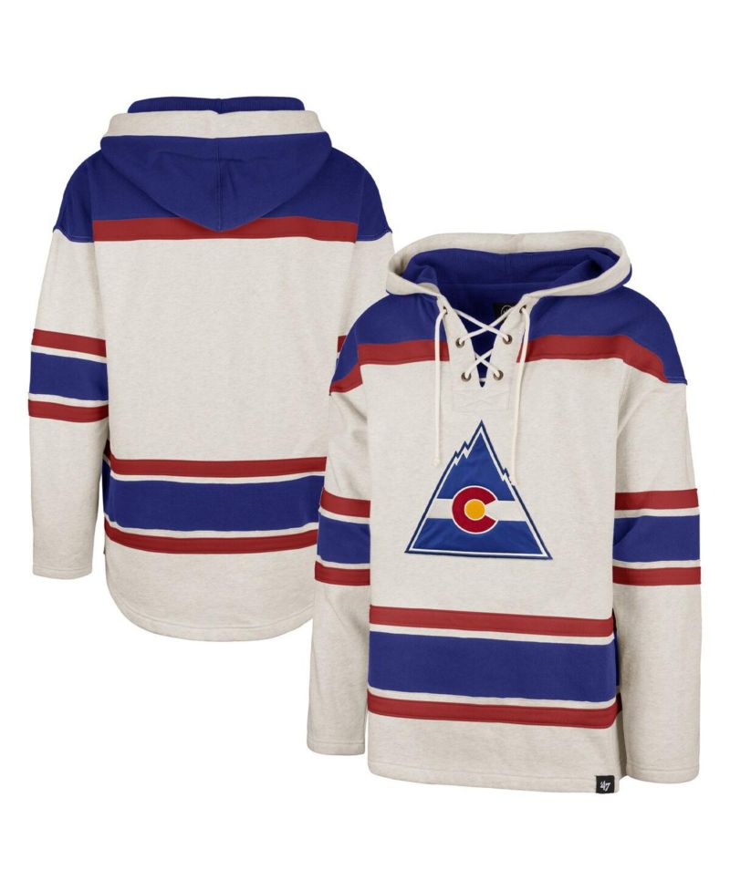 Men's Oatmeal CO Rockies Heritage Rockaway Lace-Up Pullover Hoodie