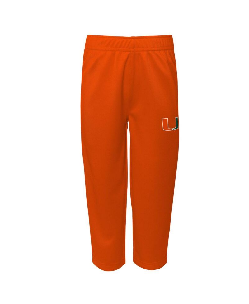 Baby Boys and Girls 2-Piece Green Miami Hurricanes Team Logo Red Zone Top and Pants Set