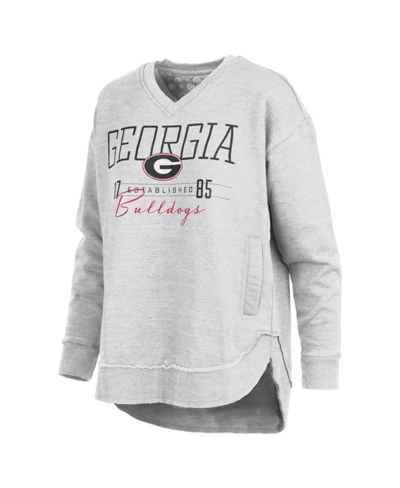Women's Georgia Bulldogs Marcus East Hall Poncho Graphic V-Neck Sweatshirt