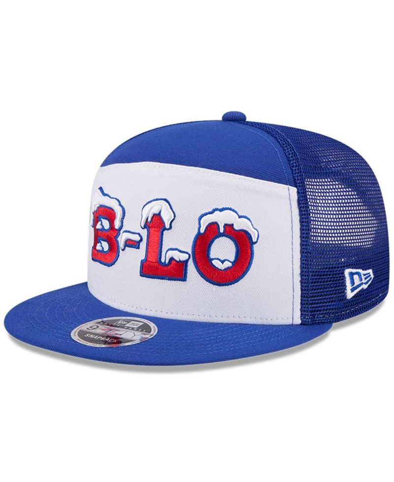 Men's White/Royal Buffalo Bills 2025 Rivalries Collection Team Split Panel 9FIFTY Snapback Hat