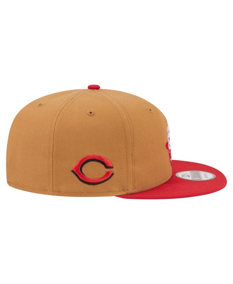 Men's Khaki/Red Cincinnati Reds Ice Cream 9FIFTY Snapback Hat