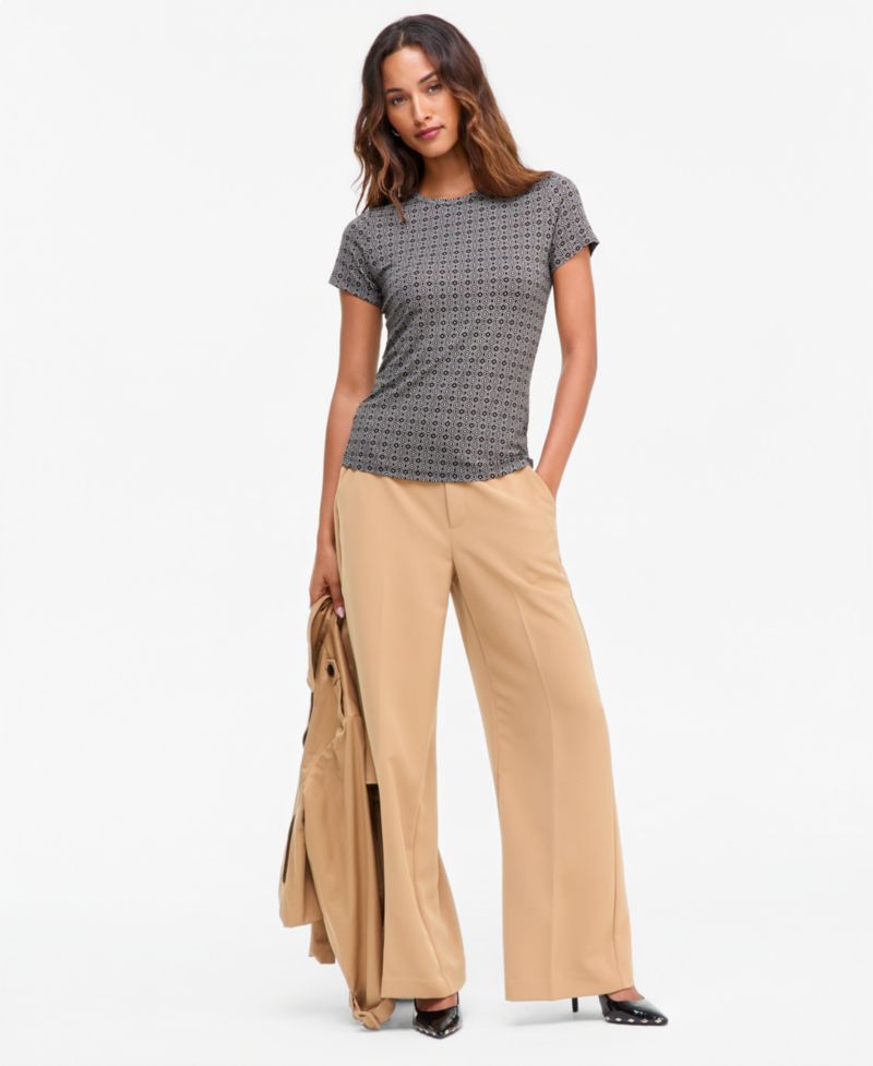Women's Geometric-Print Crewneck Top