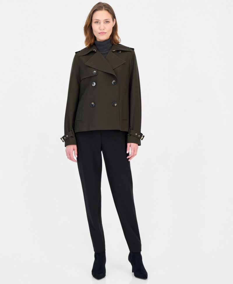 MICHAEL Women's Drapey Short Trench Coat, Created for Macy's