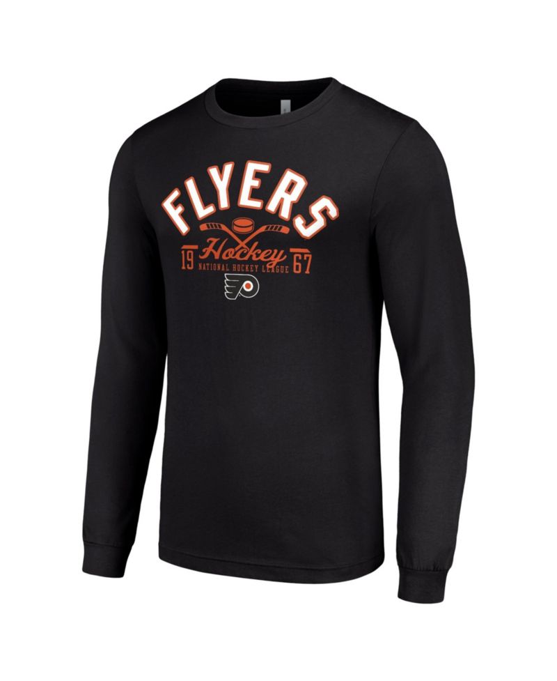 Men's Black Philadelphia Flyers Puck Long Sleeve T-Shirt