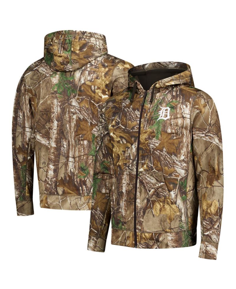 Men's Camo Detroit Tigers Trophy Realtree Full-Zip Hoodie