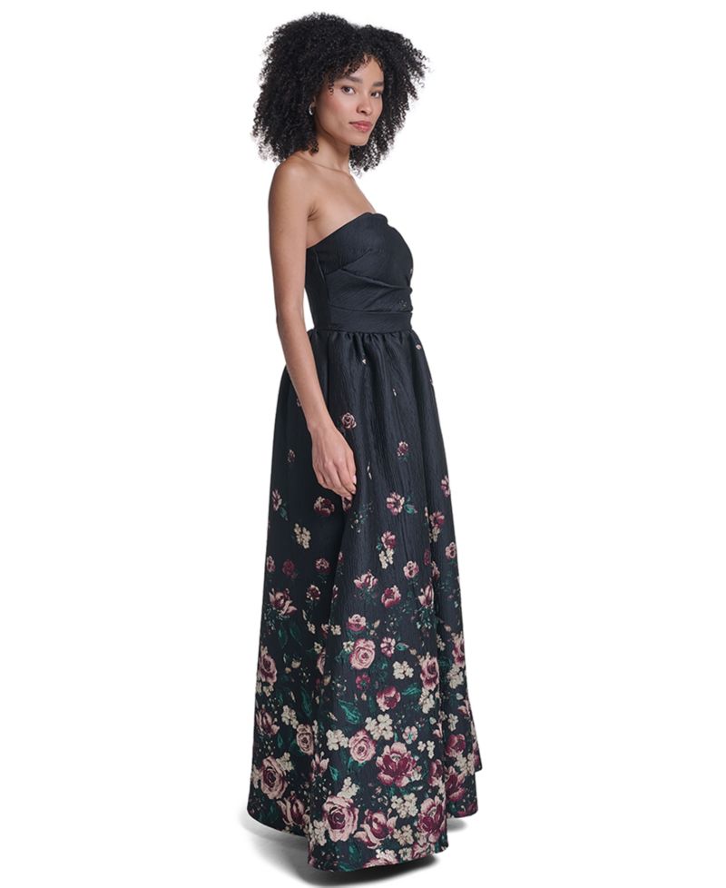 Women's Strapless Floral Gown