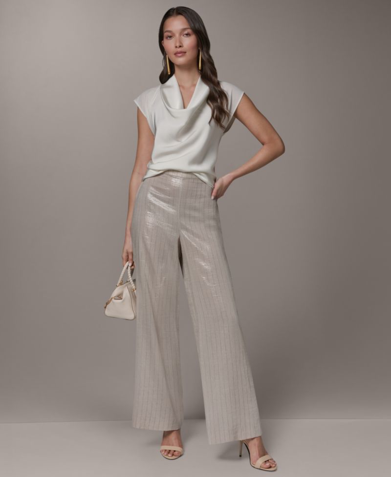 Women's Pinstripe Mid-Rise Pants