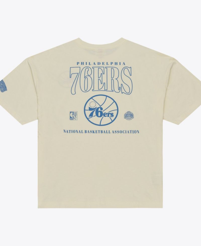Men's Oatmeal Philadelphia 76ers Heritage Hues Oversized T-Shirt