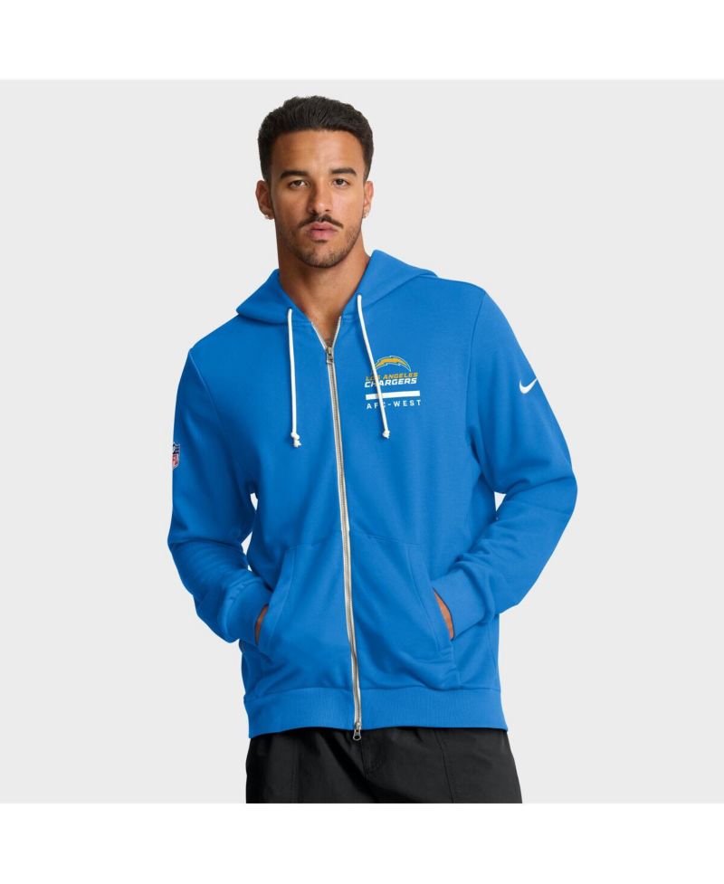 Men's Powder Blue Los Angeles Chargers Sideline Standard Issue Utility Player Dri-FIT Full-Zip Hoodie