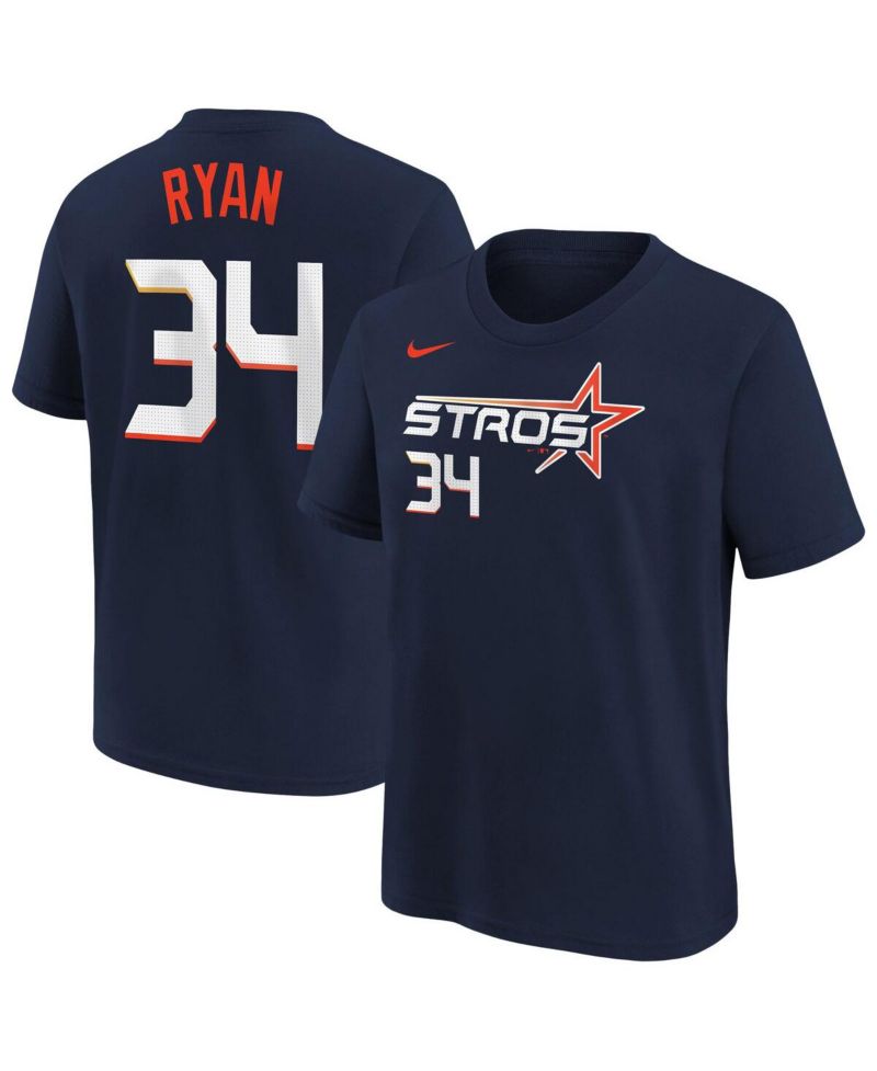 Big Boys and Girls Nolan Ryan Navy Houston Astros Fuse City Connect Name & Number T-Shirt