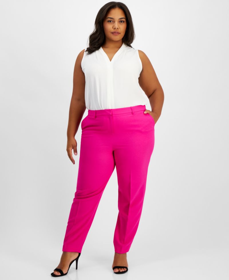 ASL Plus Size Classic Straight-Leg Mid-Rise Pants