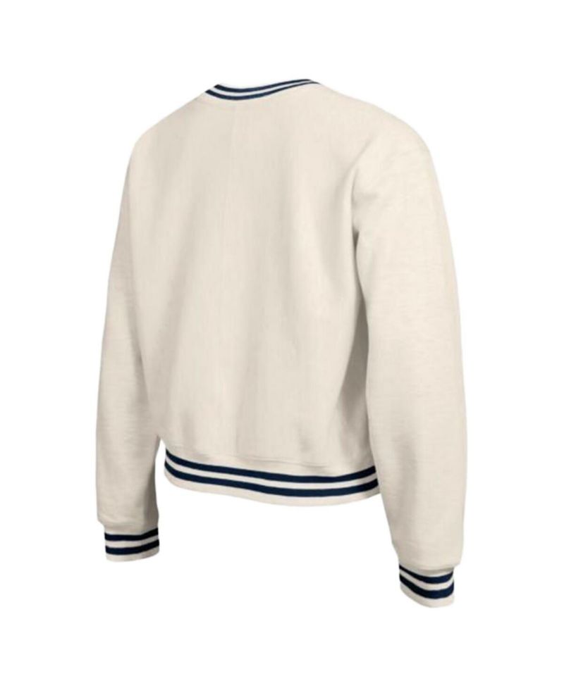 Women's Cream New York Yankees Reverse Weave Sweatshirt