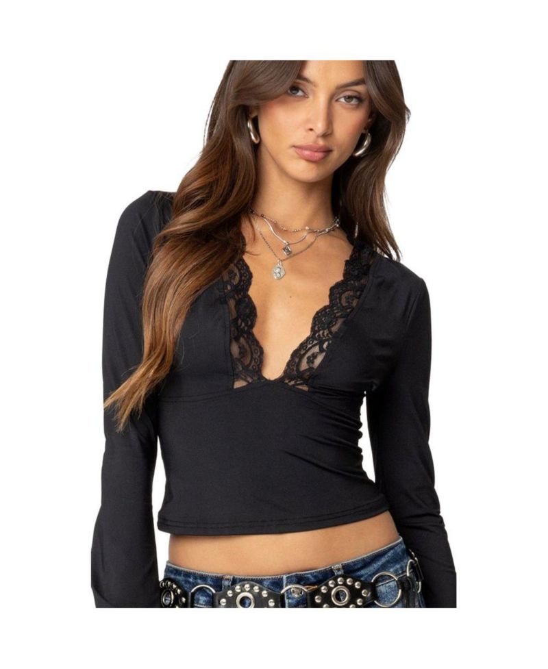 Women's Tina Lacey Plunge Neck Top