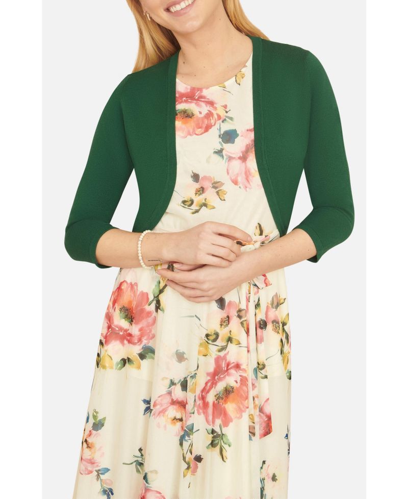 Women's 3/4 Sleeve Knitted Curve Bolero