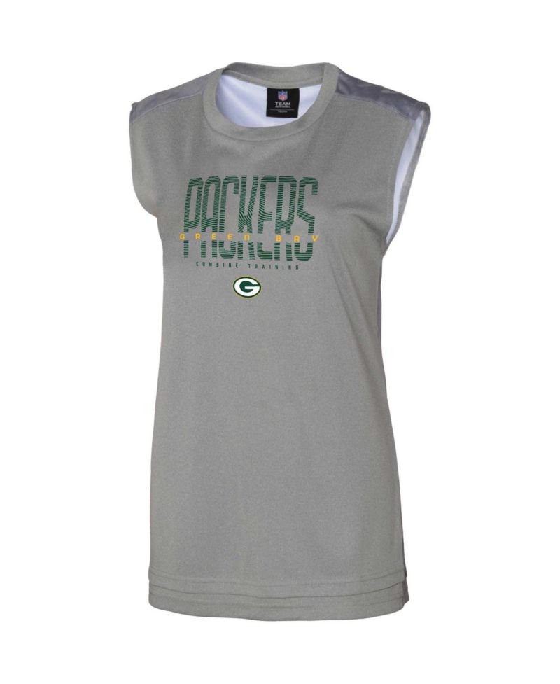 Women's Gray Green Bay Packers No Sweat Tank Top