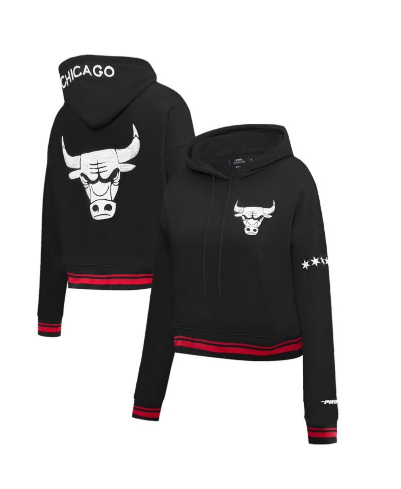 Women's Black Chicago Bulls 2023/24 City Edition Cropped Pullover Hoodie
