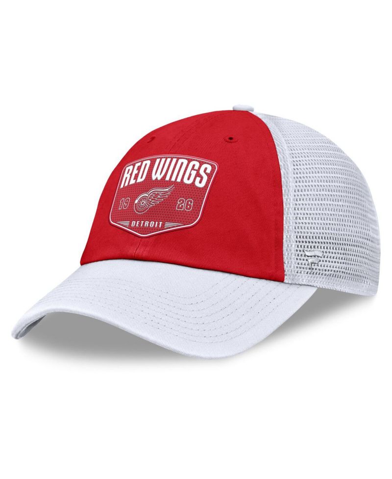 Men's Red Detroit Red Wings Fundamental One-Time Trucker Adjustable Hat