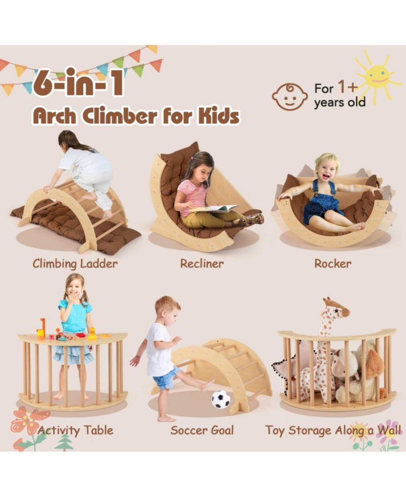 Baby 6-in-1 Montessori Climbing Arch with Cushion