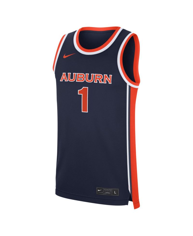 Men's Navy Auburn Tigers 1 Road War Eagle Replica Basketball Jersey